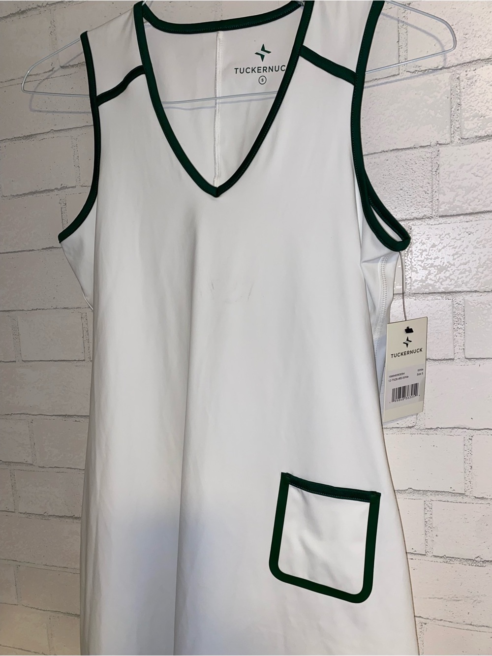 New! Tnuck Sport $148 White Lightweight Compression Lynda V-Neck Tennis Dress S - Picture 6 of 16